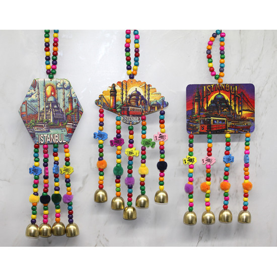 İstanbul Temalı Renkli Boncuklu Asmalı Rüzgar Çanı İstanbul Temalı Renkli Boncuklu Asmalı Rüzgar Çanı