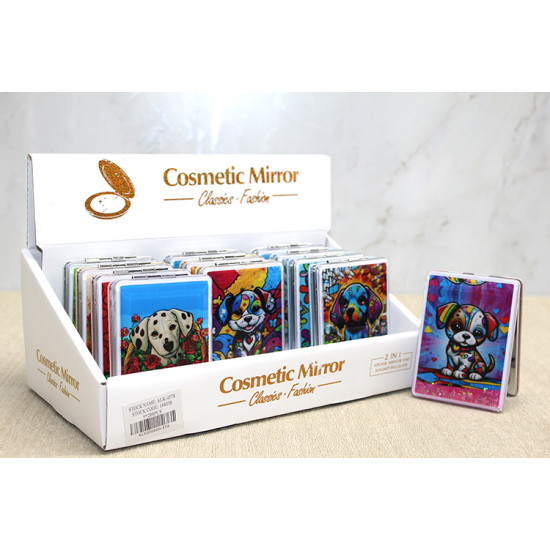 Hareketli Sulu Detaylı Köpek Figürlü El Aynası Hareketli Sulu Detaylı Köpek Figürlü El Aynası