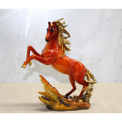 Polyester Gold Detaylı Şahlanmış At Figürü 