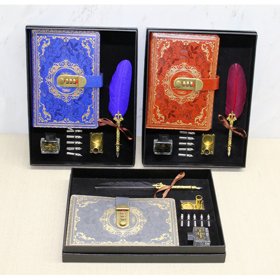 Şifreli Deri Defter Ve Divit Hokka Seti Şifreli Deri Defter Ve Divit Hokka Seti