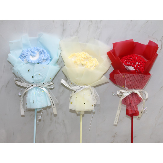 El Örgüsü Tekli Çiçek Buketi El Örgüsü Tekli Çiçek Buketi