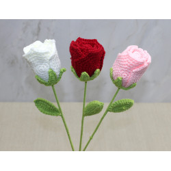 El Örgüsü Tekli Gül Gonca