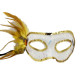Altın Yandan Tüylü Pul Payet Parti Maskesi