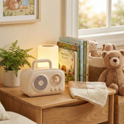 Sevimli Tasarımlı Taşınabilir Radyolu Bluetooth Hoparlör Bej 