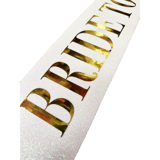 Altın Yazılı Bride To Be Simli Kuşak Kemer