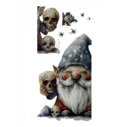 Gotik Cüce ve Kafatası Halloween Duvar Sticker Seti