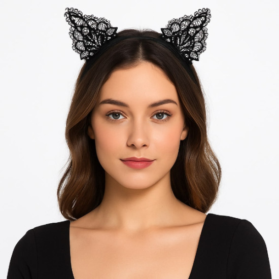 Dantelli Kedi Kulağı Tacı Dantelli Kedi Kulağı Tacı