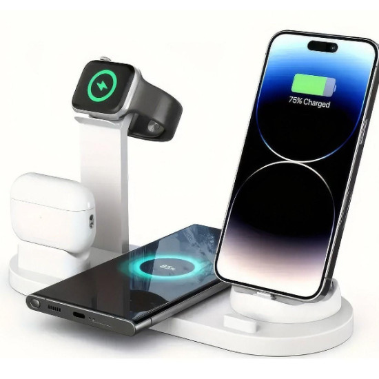 Çok İşlevli Şarj İstasyonu Beyaz Renk Çok İşlevli Şarj İstasyonu Beyaz Renk