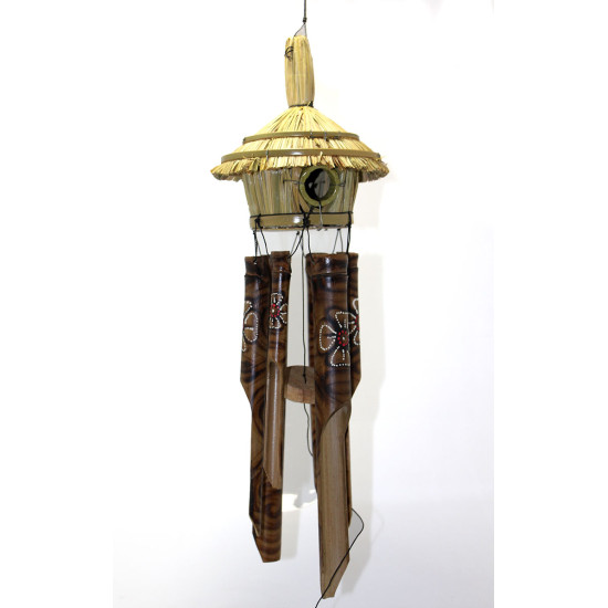 Hasır Kuş Yuvalı Bambu Çan 50 cm Hasır Kuş Yuvalı Bambu Çan 50 cm