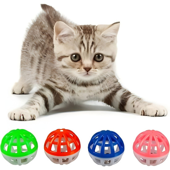 4 lü Çıngıraklı Top Kedi Oyuncağı