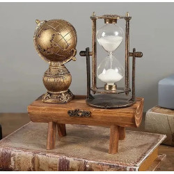 Dekoratif Dünya Biblolu Kum Saati  Dekoratif Dünya Biblolu Kum Saati