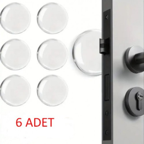 Şeffaf Silikon Mobilya ve Kapı Durdurucu Darbe Pedi 6 lı Set