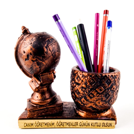 Dünya Tasarımlı Kalemlik - Öğretmenler Günü Hediyesi 
