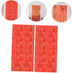 Ekstra Metalize Kırmızı Disko Kapı Perdesi