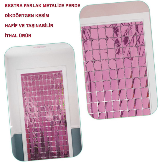 Ekstra Metalize Rose Gold Disko Kapı Perdesi Ekstra Metalize Rose Gold Disko Kapı Perdesi