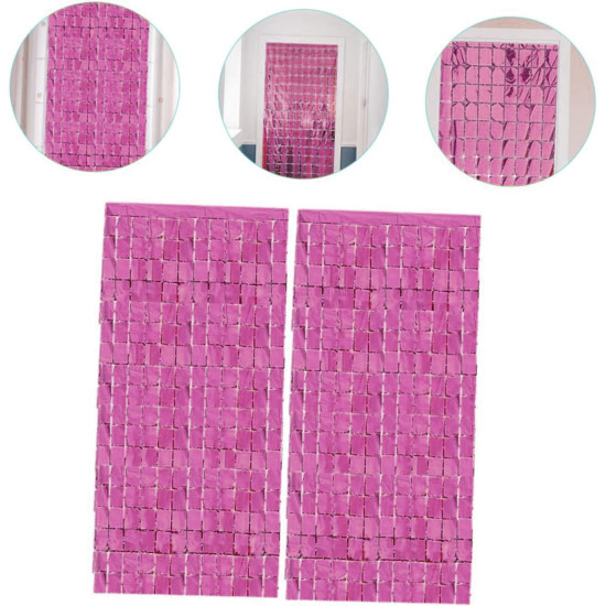 Ekstra Metalize Rose Gold Disko Kapı Perdesi