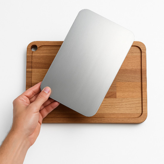 Ahşap Paslanmaz Çelik Kesim Ve Sunum Tahtası Ahşap Paslanmaz Çelik Kesim Ve Sunum Tahtası
