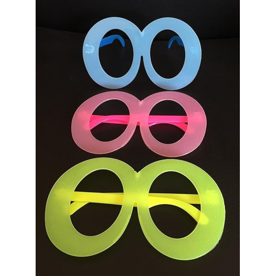 Fosforlu Oval Model Glow Parti Gözlüğü 12 Adet