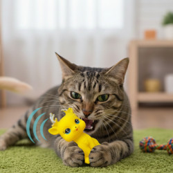 Evcil Hayvan Sesli Geyik Şeklinde Plastik Oyuncak Evcil Hayvan Sesli Geyik Şeklinde Plastik Oyuncak