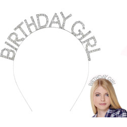 Gümüş Kristal Taşlı Birthday Girl Tacı Gümüş Kristal Taşlı Birthday Girl Tacı