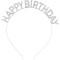 Gümüş Kristal Taşlı Happy Birthday Tacı