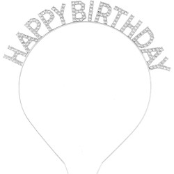 Gümüş Kristal Taşlı Happy Birthday Tacı Gümüş Kristal Taşlı Happy Birthday Tacı