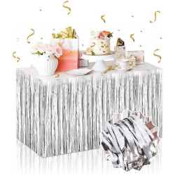 Gümüş Metalize Masa Eteği Gümüş Metalize Masa Eteği