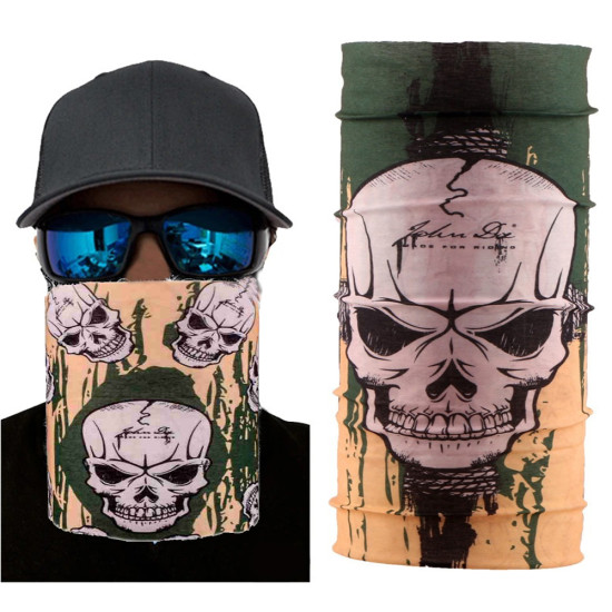 Haki Kuru Kafa Baskılı Buff Bandana 25x48 cm Haki Kuru Kafa Baskılı Buff Bandana 25x48 cm