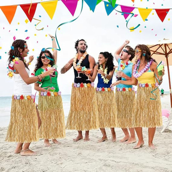 Hawaii Tarzı Hula Eteği – 60 cm Hasır Natural Etek Hawaii Tarzı Hula Eteği – 60 cm Hasır Natural Etek