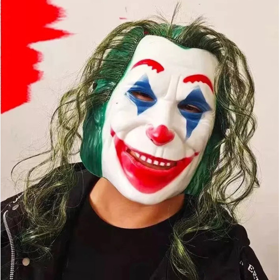 Joaquin Phoenix Joker Maskesi Yeşil Saçlı Joaquin Phoenix Joker Maskesi Yeşil Saçlı