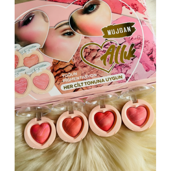 4'lü Kalp Allık Blush Seti