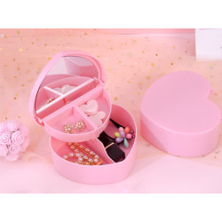 Kalp Tasarımlı Aynalı Takı Saklama Kutusu