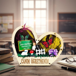 Kalp Saksı Teraryum - Öğretmenler Günü Hediyesi