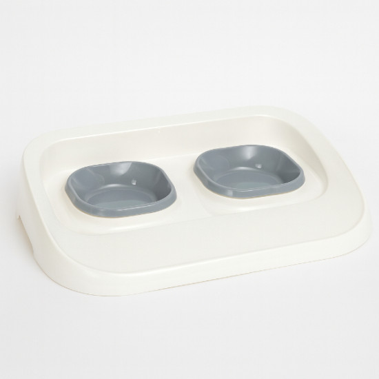 Mikopet Gri 2'si 1 Arada Mama Ve Su Kabı Mikopet Gri 2'si 1 Arada Mama Ve Su Kabı