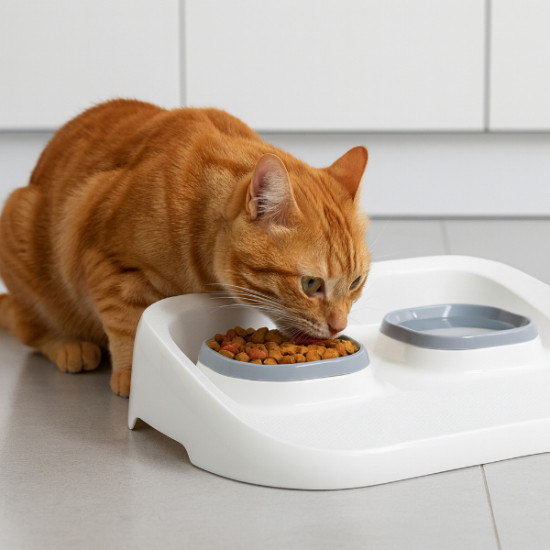 Mikopet Gri 2'si 1 Arada Mama Ve Su Kabı Mikopet Gri 2'si 1 Arada Mama Ve Su Kabı