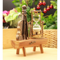 Dekoratif Keman Tasarımlı Kum Saati Dekoratif Keman Tasarımlı Kum Saati