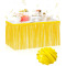 Kendinden Yapışkanlı Makaron Sarı Püsküllü Masa Eteği 