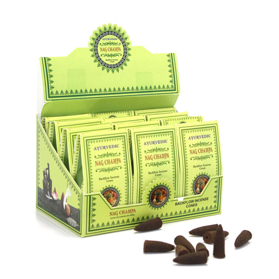 Ayurvedic Konik (Geri Akış) Tütsü Nag Champa Aromalı Ayurvedic Konik (Geri Akış) Tütsü Nag Champa Aromalı