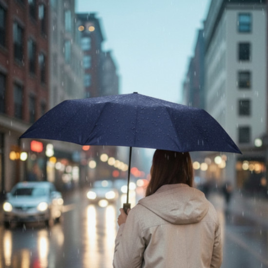 Mavi Kılıflı Otomatik Kompakt Şemsiye