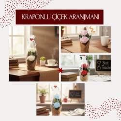 Kraponlu Çiçek Aranjmanı - Öğretmenler Günü Hediyesi 