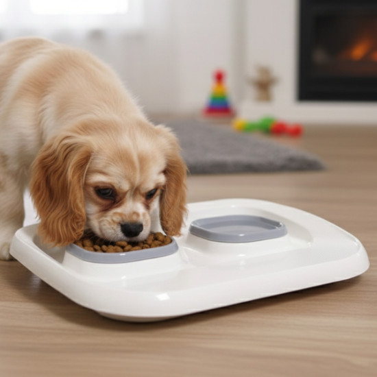 Mikopet Gri 2'si 1 Arada Mama Ve Su Kabı Mikopet Gri 2'si 1 Arada Mama Ve Su Kabı