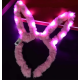 Led Işıklı Peluş Tavşan Kulak Taç Pembe