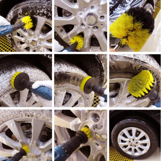 Matkap Ucuna Takılan 3 lü Fırça  Temizlik Seti Matkap Ucuna Takılan 3 lü Fırça  Temizlik Seti