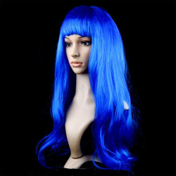 Mavi Renk Uzun Parti Peruğu Mavi Renk Uzun Parti Peruğu