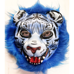 Mavi Saçlı Kaplan Maskesi Kurt Maskesi Mega Peluş 27 No Mavi Saçlı Kaplan Maskesi Kurt Maskesi Mega Peluş 27 No