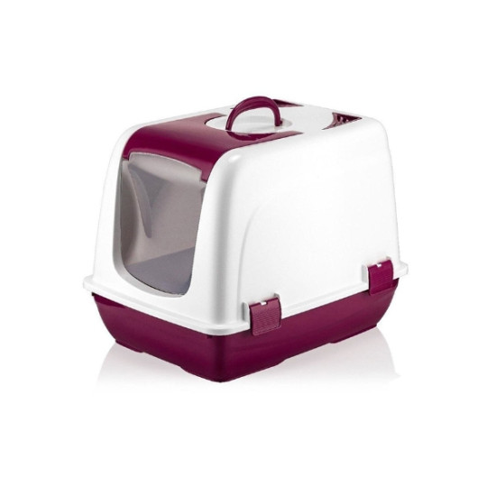 Mikopet Kapalı Küçük Kedi Tuvaleti Bordo Mikopet Kapalı Küçük Kedi Tuvaleti Bordo