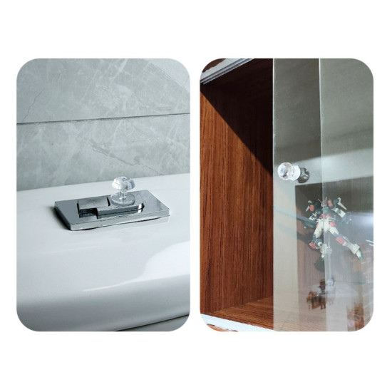 4 Adet Kristal Tasarımlı Çok Amaçlı Yapışkanlı Tutacak Buton 