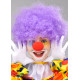 Mor Renk Kıvırcık Bonus Peruk ve Kırmızı Burun Seti
