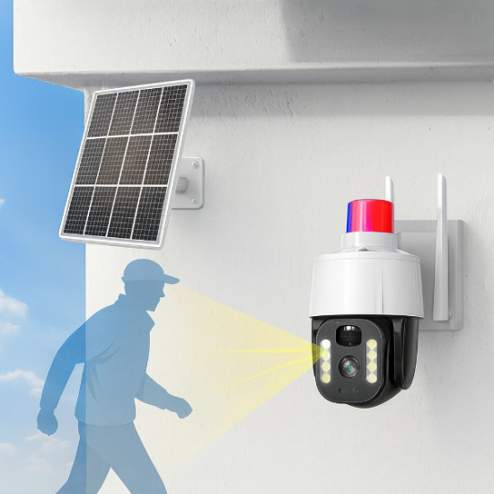 Güneş Enerjili Alarmlı Çakarlı Dış Mekan Güvenlik Kamerası Güneş Enerjili Alarmlı Çakarlı Dış Mekan Güvenlik Kamerası