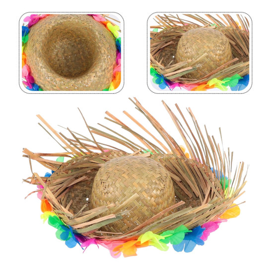 Natural Renkli Püsküllü Örme Hasır Hawaii Şapka Natural Renkli Püsküllü Örme Hasır Hawaii Şapka